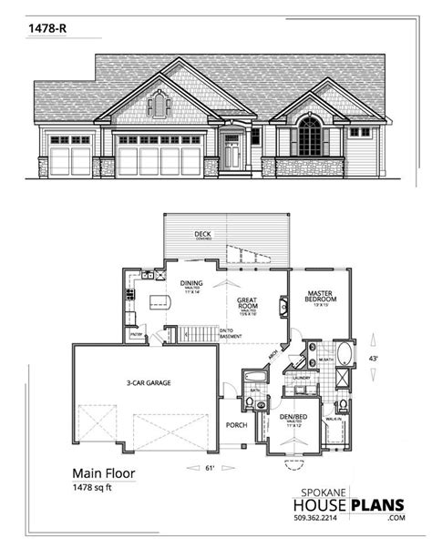 Browse our stock plans, if you don't find anything you like we can always create a custom plan for you. 1478-R | Spokane House Plans