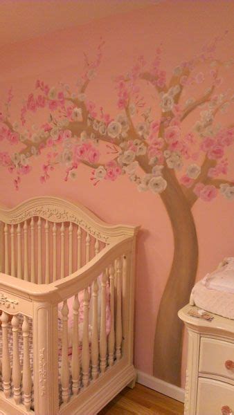 Crib sheet in pink cherry blossom our fitted crib sheets feature deep pockets and have elastic all we are family owned and operated and have been making bedding and nursery decor for over 26. Cherry Blossom Nursery Mural by Art By Alysia | Nursery ...