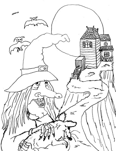 Witch coloring pages coloringsuite com. Scary Halloween Coloring Page - Coloring Home