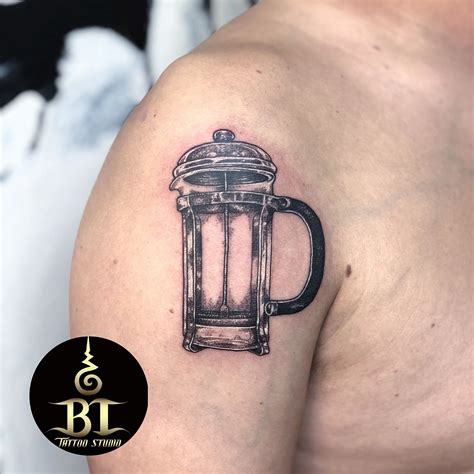 For smaller sized tattoos, a set price is established and larger scale work is always hourly. Done French press coffee tattoo by Tanadol(www.bt-tattoo.com) #bttattoo #bttattoothailand # ...