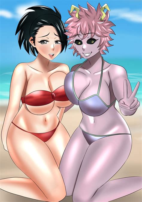 Momo yaoyorozu feet tickle gif. Momo and Mina by Ladsega : BokuNoEroAcademia