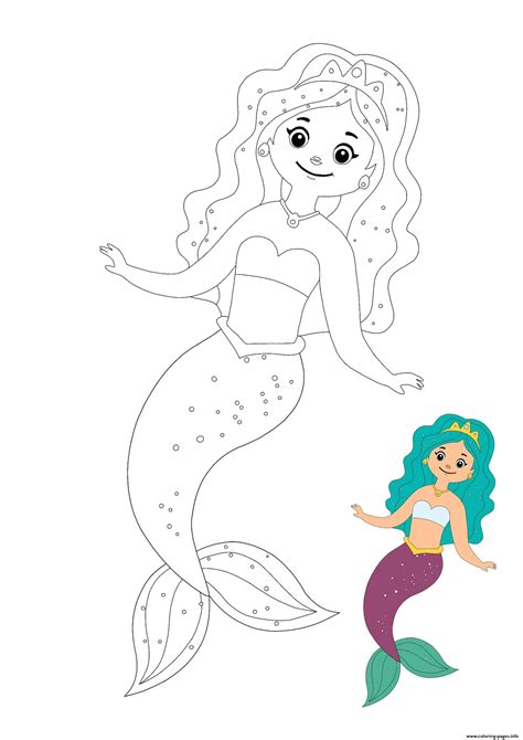 Princess coloring pages are the perfect free coloring printables for little girls who dream of being a princess. Mermaid Princess With Crown Coloring Pages Printable