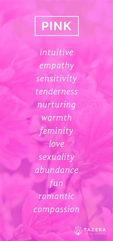 In color psychology, pink's color meaning revolves around femininity, playfulness, immaturity and unconditional love. Pink Color Psychology http://www.tazekaaromatherapy.com ...