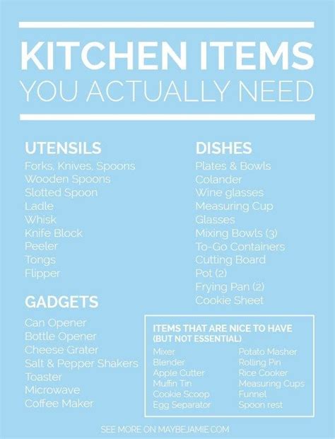 We did not find results for: Kitchen Items You Actually Need | Apartment checklist ...