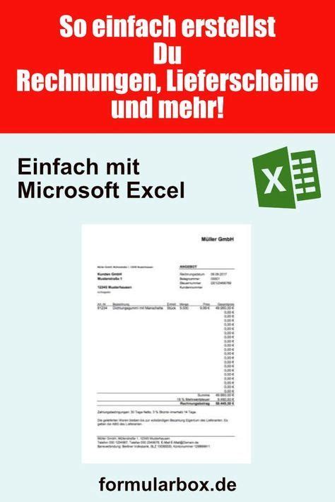 Wozu brauchst du einen lieferschein und welche informationen soll er beinhalten? So einfach erstellt Du mit Microsoft Excel Rechnungen ...