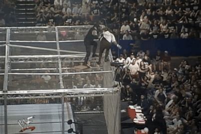 Triple h w/ stephanie mcmahon vs. 20 years ago today The Undertaker threw Mankind off Hell ...