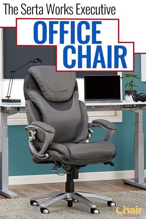 Lumbar supports your lower back and enhances the natural curve of your spine. The Serta Works Executive Office Chair has a sleek design ...
