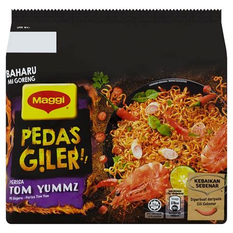 The kumaar family and my american father in law tries maggi pedas giler for the very first time! Nestlé Maggi Pedas Giler Perisa Tom Yummz 5 x 76g - Tesco ...