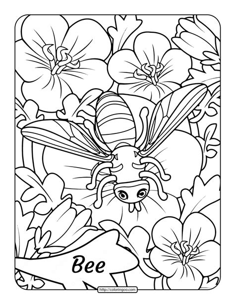 Enjoy bees coloring pages to color, paint or crafty educational project for young children and the young at heart. Free Printable Adult Bee Coloring Page 1