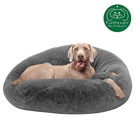 Stay hygenic and prolong the life of your dogs favourite bed with our removable and machine washable cover. Furhaven Pet Dog Bed | Round Plush Faux Fur Refillable ...