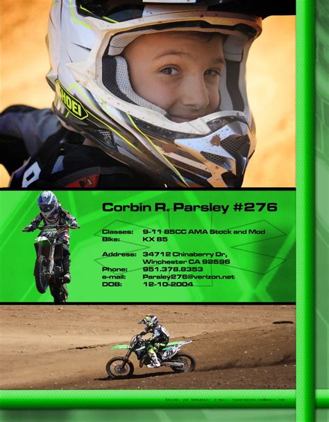 The sport evolved from motorcycle trials competitions held in the united kingdom. Resume art for a Motocross Star! | Motocross, Resume, Baseball cards