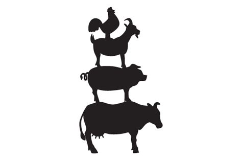 Butcher shop sign with silhouette of cow, premium beef label, typographic badge and design element. Stacked farm animals SVG Cut file by Creative Fabrica ...