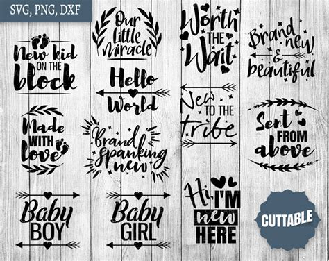 ✓ free for commercial use ✓ high quality images. New Baby SVG Bundle, newborn quotes svg pack cut files, 12 ...