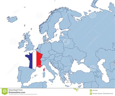 Karte von europa region politisch, image source: Frankreich Auf Europa-Karte Vektor Abbildung ...