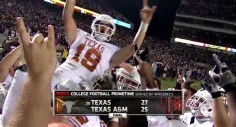 Justin tucker kicks a clutch field goal to say goodbye to a&m for a long while. Final game between UT and A before A went to the SEC. Team ...