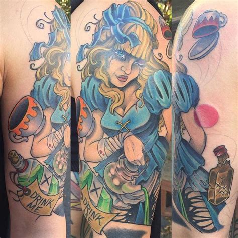 Discover more posts about san diego tattoo. Mad Tea Party half sleeve in progress by Chad Whitson-Bearcat Tattoo Gallery-Little Italy-San ...