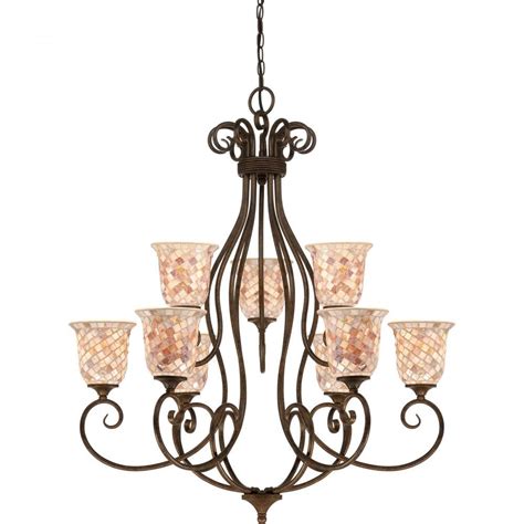 The lovely mosaic design on the glass shades is made from genuine pen shell bringing the beauty of nature into. Monterey Mosaic Foyer Piece : E4KF | Art glass lighting ...