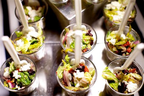 Shot glasses are often used to measure the amount of liquor going into a drink, so why not use them to measure out other things? Little greek salad hors d'oeuvres - genius! | Food, Around ...