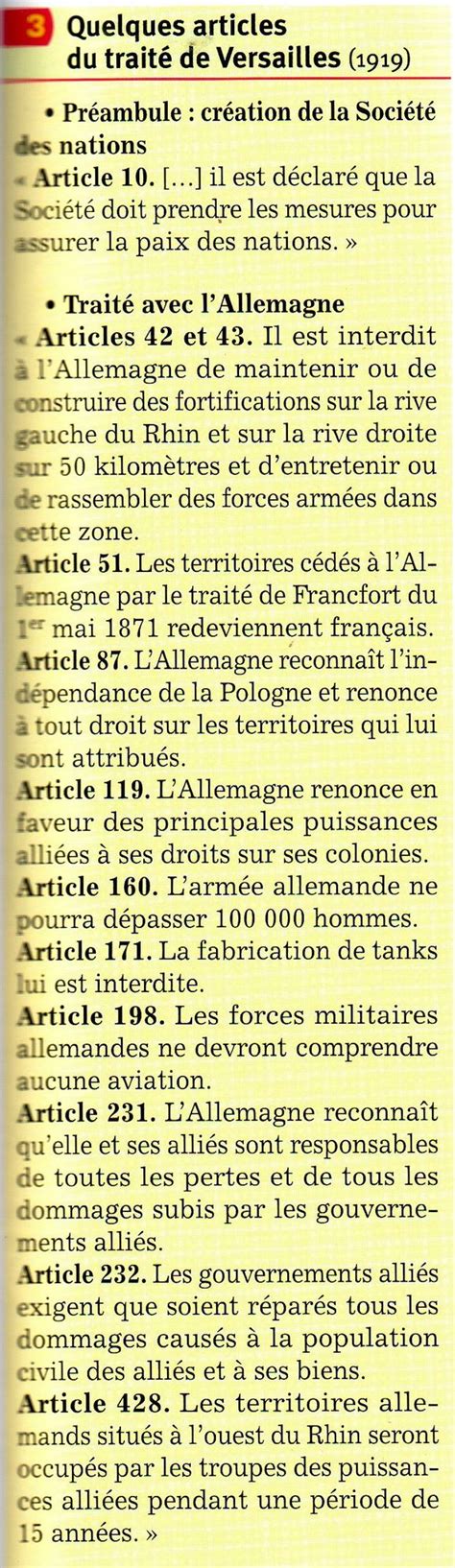 Les violations du traité et la montée des nationalismes. BIlan et conséquences de la guerre. - Cours 3ème Mistral