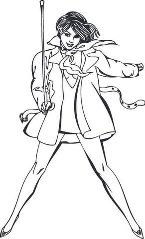 Free pin up coloring pages. Pin-up Girl with a Stick coloring page | Free Printable ...