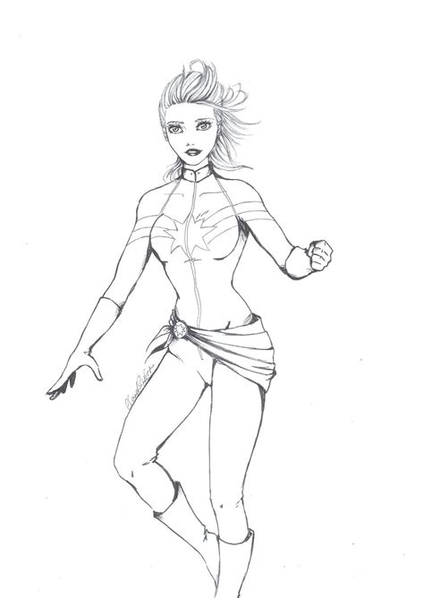 Coloring pages of the super woman captain marvel from the 2019 film. Captain Marvel Coloring Pages at GetDrawings | Free download