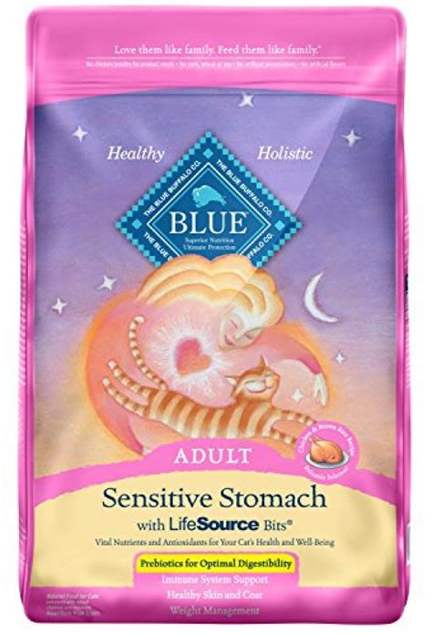 Feed your feline friend with blue buffalo cat food. Blue Buffalo Sensitive Stomach Natural Adult Dry Cat Food ...