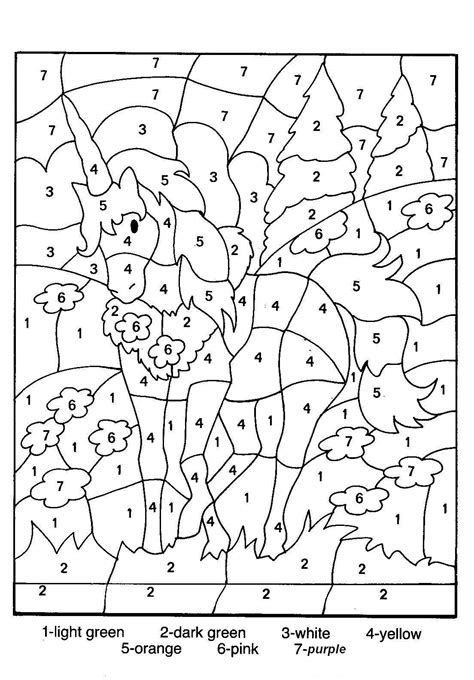 Older kids follow instructions in a creative way. Free Printable Color by Number Coloring Pages - Best ...