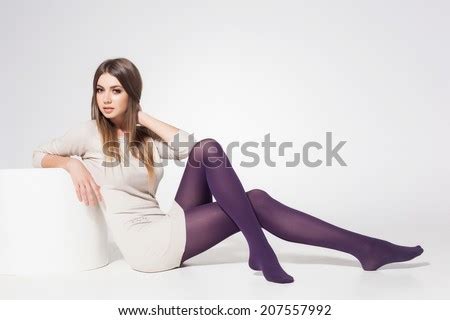 She shows her teen body. Foto stock a tema Beautiful Woman Long Sexy Legs Wearing ...
