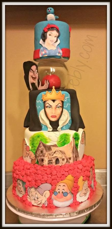 You can go as big as you'd like with these, depending on how large your tables will be (and how large your budget is). Snow White Baby Shower Cake | Cartoon cake, Disney themed ...