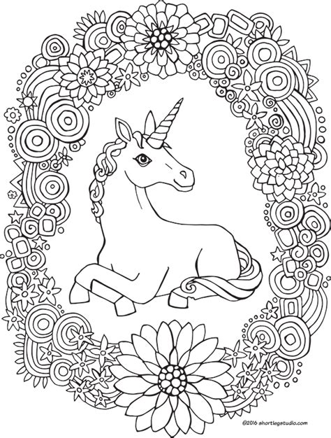 A rainbow unicorn has a rainbow mane and has magical powers that let it change the weather. Fantasy and RPG Coloring Sheets — Short Leg Studio