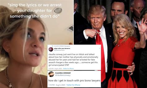 Claudia conway makes a series of tiktok videos celebrates her mother kellyanne conway's resignation from the trump administration and father george conway's resignation from the lincoln project. Claudia Conway claims mom Kellyanne had her 'ARRESTED' in ...