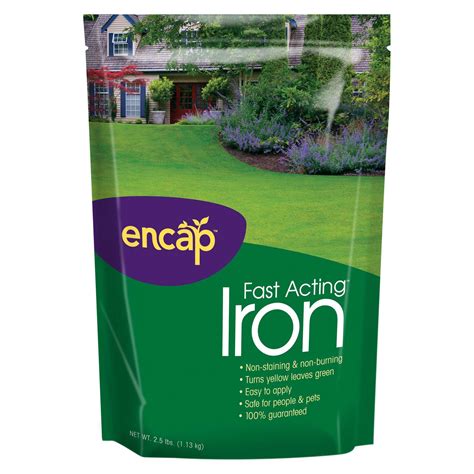 Fast acting sulfur helps manage and control soil moisture movement. Encap 2.5 lb. Iron Plus AST 1,250 sq. ft. Coverage - Lawn ...