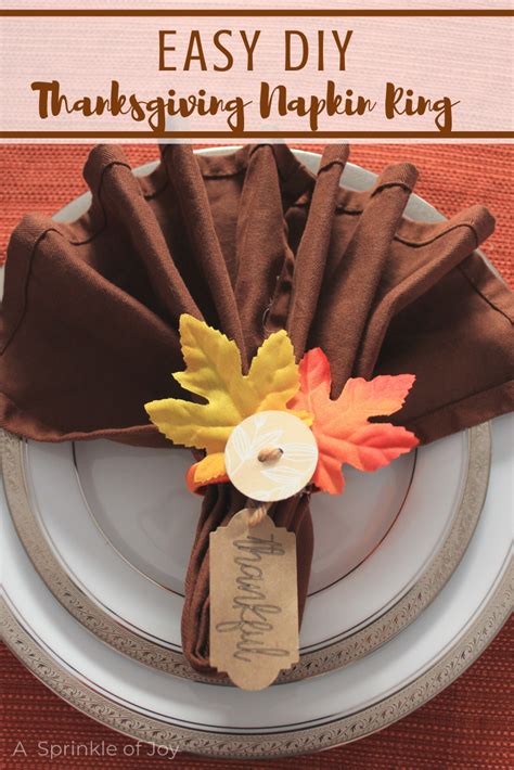 Diy wooden monogrammed napkin rings. Easy DIY Thanksgiving Napkin Rings | Thanksgiving napkins ...