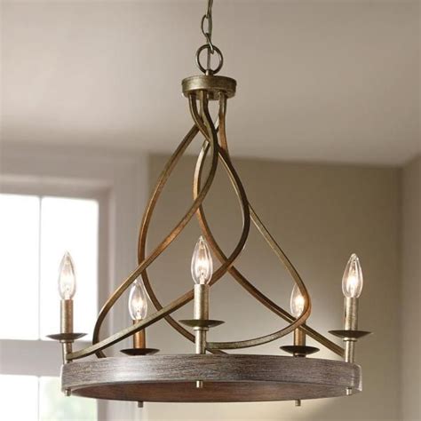 A regal bronze finish is complemented by five barn wood/black willow reversible composite blades. Home Decorators Collection 21.5 in. 5-Light Gilded Pewter ...