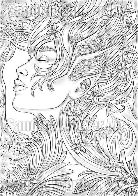 Children will be very happy if you download or print forest coloring pages for them. Forest Fae Printable Digital Coloring Page | Etsy in 2020 ...