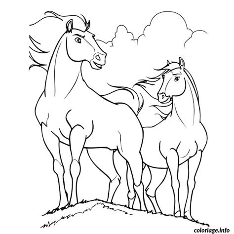 Imprimez un coloriage de cheval grâce à notre collection de coloriages de chevaux et n'hésitez pas à colorier leurs longues crinières, leurs sabots et leurs queues avec des couleurs réalistes mais pourquoi pas aussi avec des couleurs vitaminées à l'image de. Coloriage Chevaux Spirit Dessin Cheval à imprimer