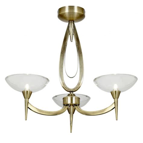 Find antique ceiling lighting made of wood, glass or metal to complement existing decor, such as table lamps and curtain rods. Harrison-3AB 3 light ceiling fitting in antique brass