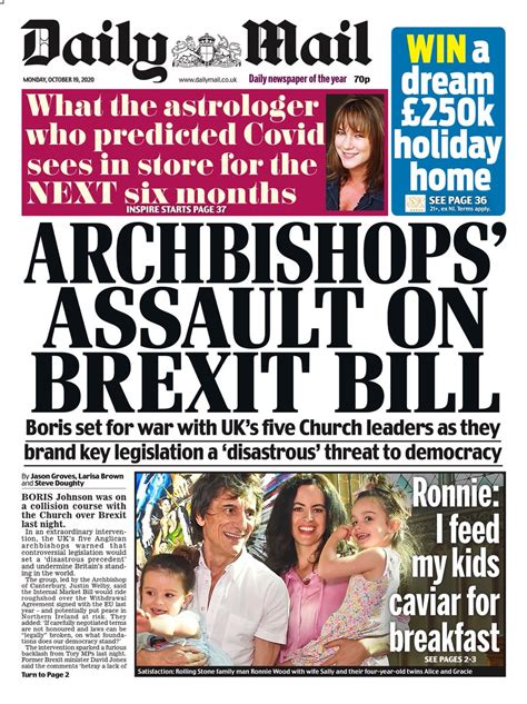 Daily mail front page on 4 august 2010. Daily Mail Front Page 8th of October 2020 - Tomorrow's ...