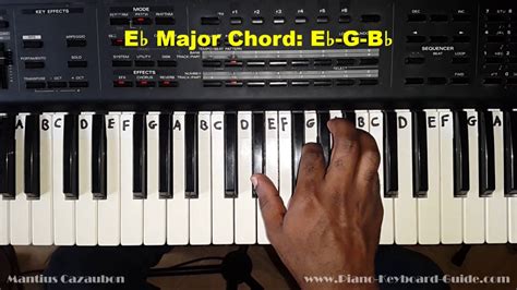 D# / eb chord for guitar presented in different forms by diagrams including finger position, suggestion of progressions including the chord and brief theory. How to Play the E Flat Major Chord - Eb - on Piano and Keyboard Chords - Chordify