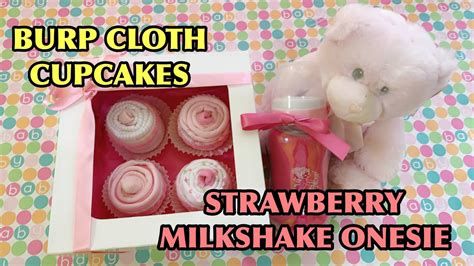 Crying non stop and you aren't sure what you can do to help her? How to make a Burp Cloth Cupcake and Strawberry Shake Baby ...