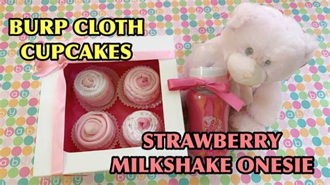 Crying non stop and you aren't sure what you can do to help her? How to make a Burp Cloth Cupcake and Strawberry Shake Baby ...