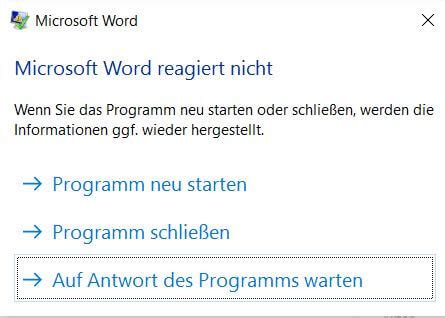 Führt die maus über den eintrag öffnenmitund klickt auf den eintrag andere app auswählen. Word reagiert nicht mehr unter Windows 10 & Datenrettung ...