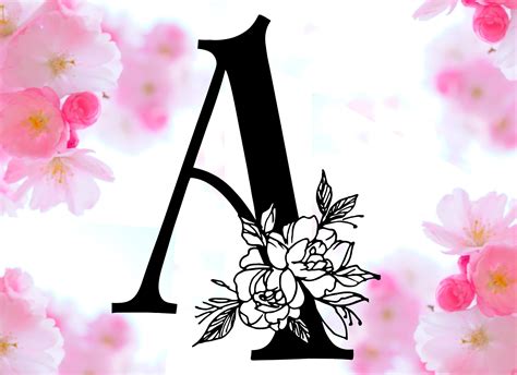 Floral Letter A SVG Floral Monogram SVG Floral Letter A | Etsy | Floral letters, Floral monogram ...