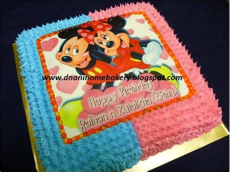 Minnie mouse is sweet, stylish, and enjoys dancing and singing. dNani Home Bakery: Kek Birthday Mickey & Mini Mouse
