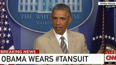 Obama ridiculed for wearing a 'used car salesman' suit to discuss crises in iraq and president obama was mocked online on thursday for wearing a tan suit, which was likened to a suit. Obama: Government Needs to Censor Speech - Blunt Force Truth