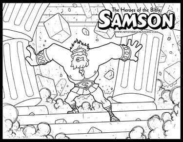 Bible story coloring pages sure warm up religion class! The Heroes of the Bible Coloring Pages: Samson | Bible ...