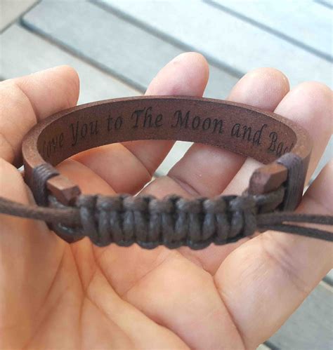 You don't have to spend much to make someone smile on christmas morning, just show that you care. Custom Engraved Adjustable Leather Bracelet for Mens ...