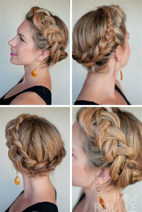 Wet hair, gently work through braids, and squeeze it out. Dutch Crown Braid - Simple Casual Dutch Braid Updo ...