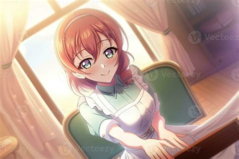 Pretty anime masseuse girl in massage parlor illustration 23913621