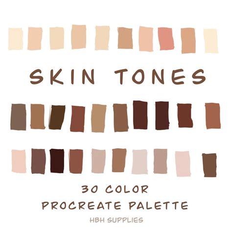 Skin color palette for procreate. Skin Tones Palette, Digital Color Palette, Procreate ...